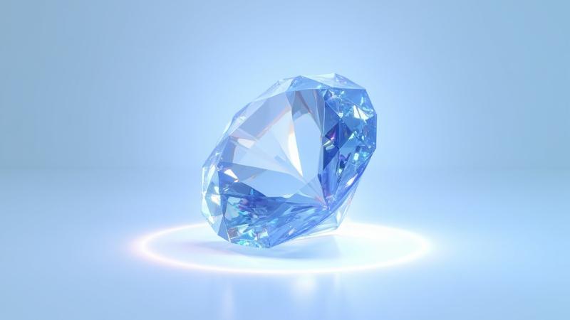 Maliwanag, multi-faceted na 3D render ng isang hiyas