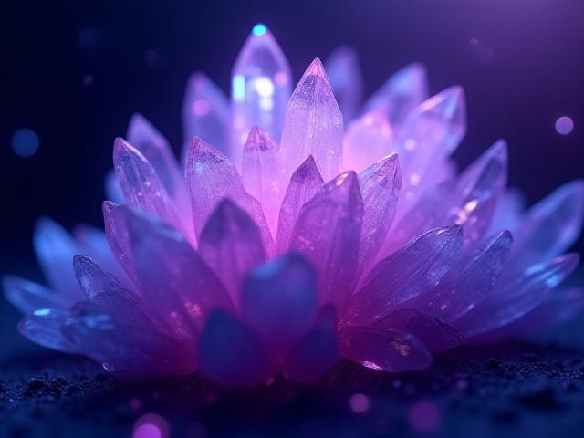 Dinamikong 3D animasyon ng lumalagong mineral cluster